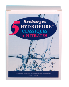 Recharges classiques et nitrates cartouche ronde ou ovale 125ml lot de 5 HYDROPURE