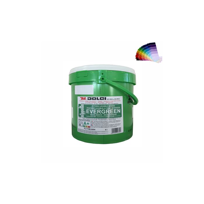 Peinture naturelle mate couleurs murs/plafonds int lavable 1L/11m2 Dolci