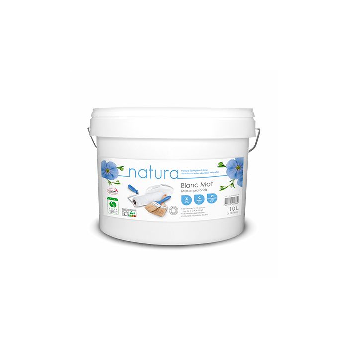 Peinture naturelle blanche mate murs intérieur 10L Natura